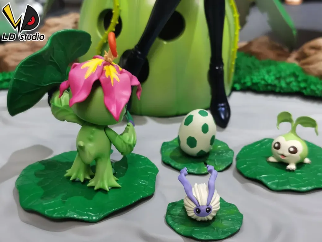 MH Scale Solid Colour Lilimon & Palmon & Tanemon & Yuramon & Egg - Digimon Resin Statue - LD Studio