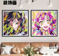 Mitsuri Kanroji & Obanai Iguro Decorative Painting & Fridge Magnet - Demon Slayer: Kimetsu No Yaiba - BLK Studio