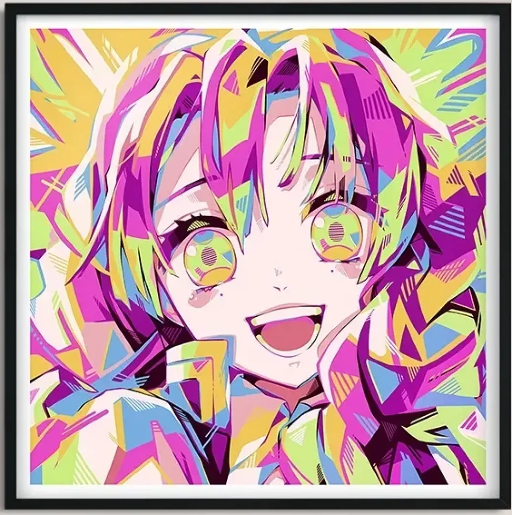 Mitsuri Kanroji & Obanai Iguro Decorative Painting & Fridge Magnet - Demon Slayer: Kimetsu No Yaiba - BLK Studio