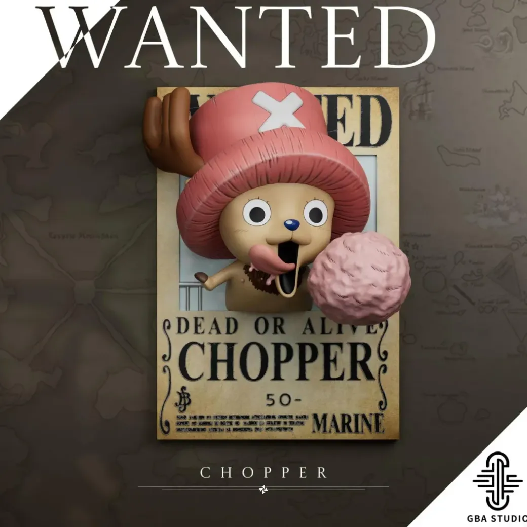 Monkey D. Luffy & Tony Tony Chopper Wanted Fridge Magnet - ONE PIECE Resin Statue - GBA Studio