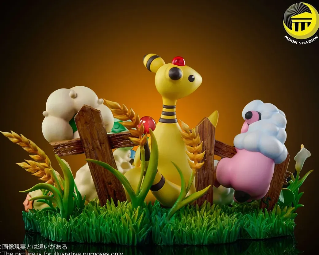 Natural Scene Series Ampharos Family - Pokemon Resin Statue - Moon Shadow Studios