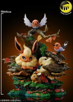 Natural Series Flareon & Cyndaquil & Dedenne & Fletchling - Pokemon Resin Statue - Moon Shadow Studios
