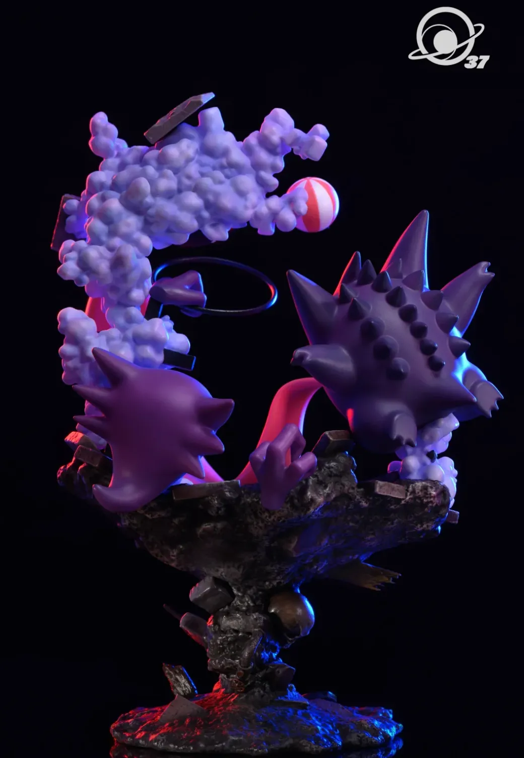 Naughty Gengar Family - Pokemon Resin Statues - 37Lab Studios