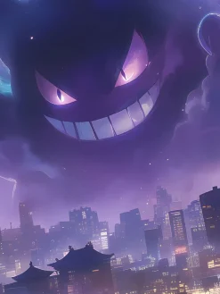 Night Attack Gengar Decorative Painting - Pokemon - Xingkong Studio