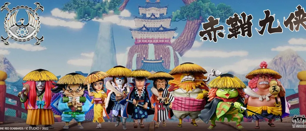 Nine Red Scabbards 008 Denjiro & 009 Kin'emon - ONE PIECE Statue - YZ Studios