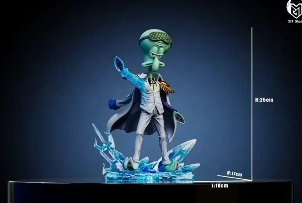 Patrick Star Cosplay Akainu & Squidward Cosplay Kuzan - SpongeBob SquarePants ONE PIECE Resin Statue - GM-Studio