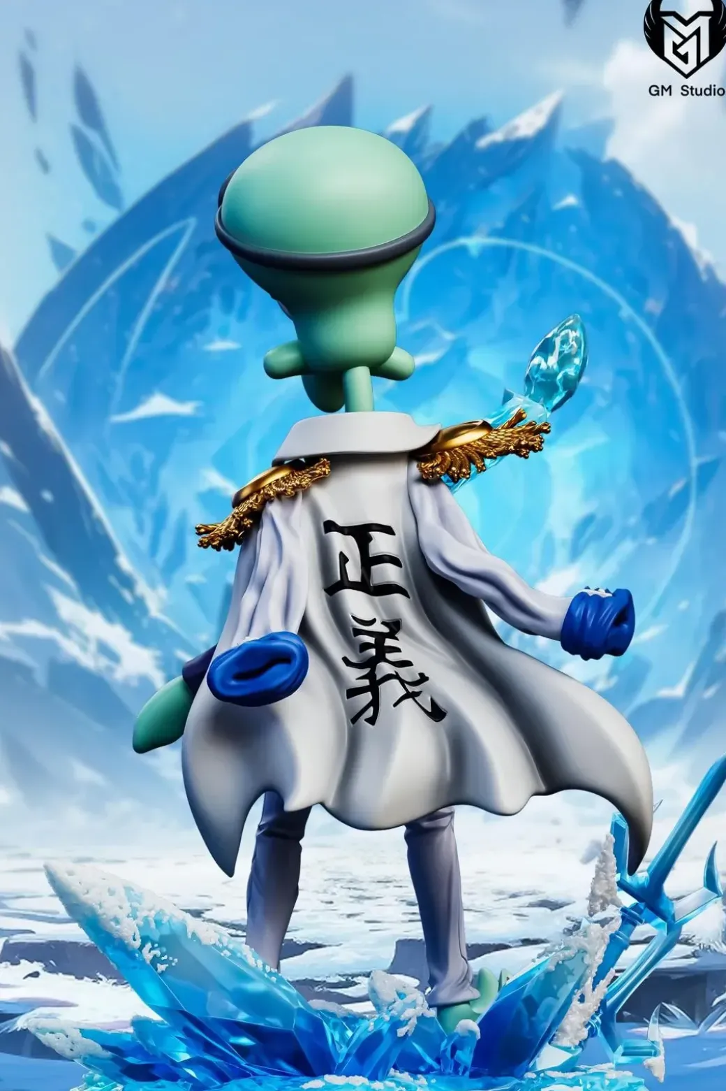 Patrick Star Cosplay Akainu & Squidward Cosplay Kuzan - SpongeBob SquarePants ONE PIECE Resin Statue - GM-Studio