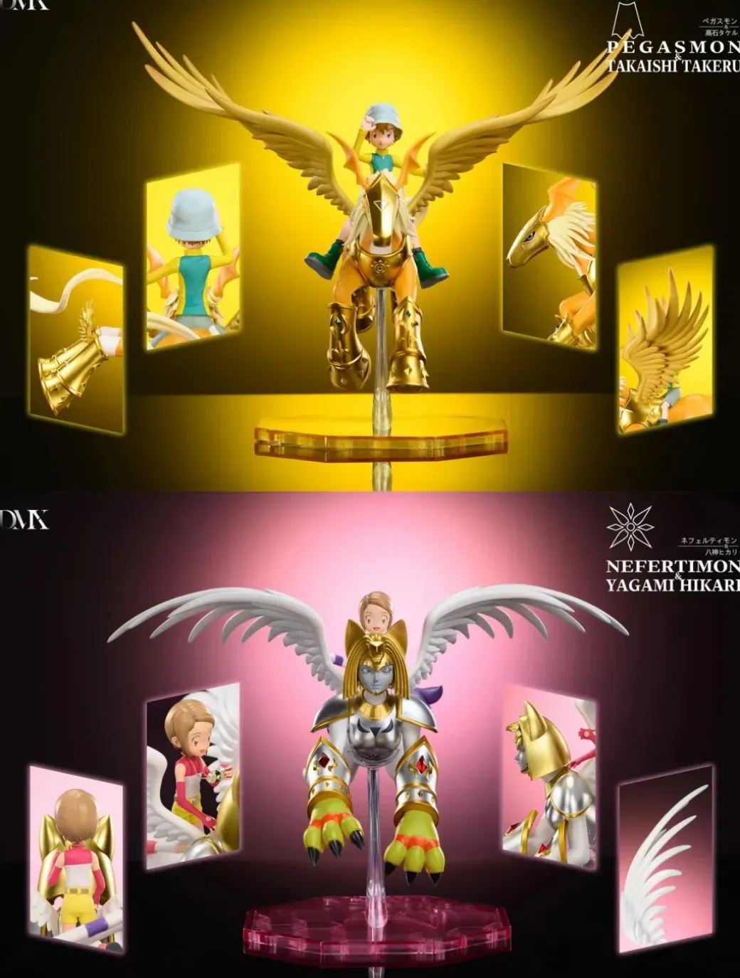 Pegasmon & Takeru Takaishi & Nefertimon & Kari Kamiya - Digimon Resin Statue - DMX Studios