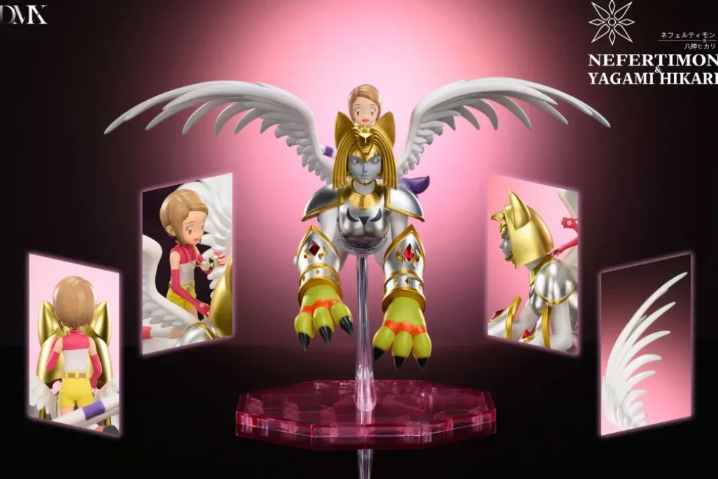 Pegasmon & Takeru Takaishi & Nefertimon & Kari Kamiya - Digimon Resin Statue - DMX Studios
