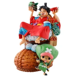 Petitrama DX Logbox Re Birth 01 Monkey D. Luffy & Tony Tony Chopper - ONE PIECE Official Statue - MegaHouse