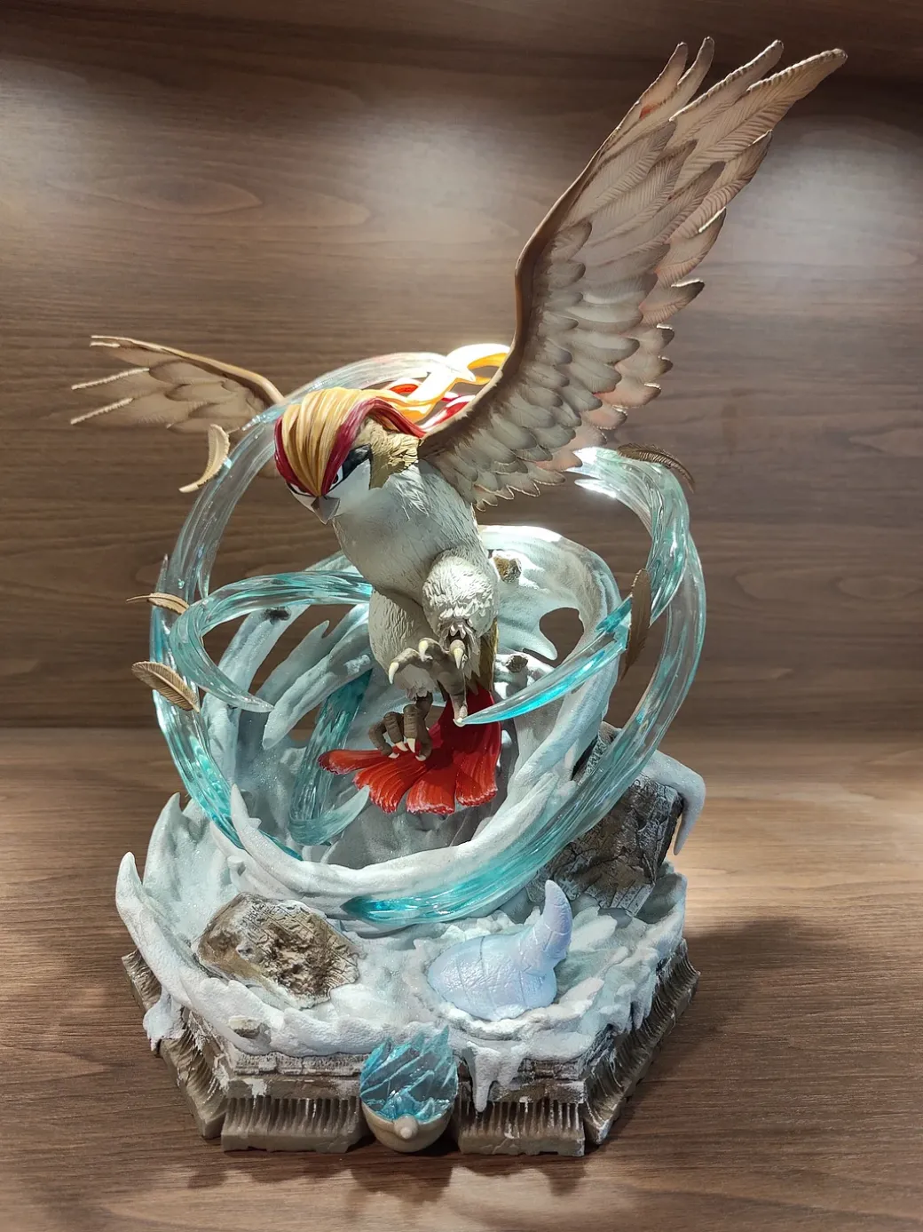 Pidgeot Blizzard Scene - Pokemon Resin Statue - Monster Studios