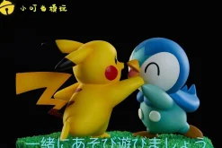 Pikachu & Piplup Playing - Pokemon Statue - XiaoDingDang Studio