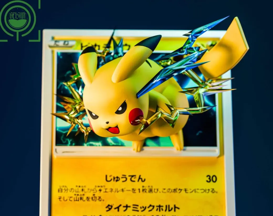 Pikachu Coming Out From Pokemon Card 2.0 - Pokemon Resin Statue - GEISHA Studio