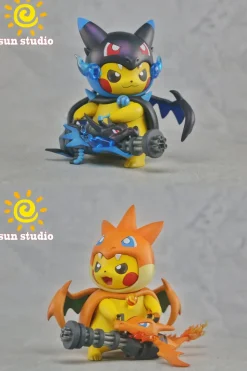 Pikachu cosplay Charizard X & Charizard Y - Pokemon Resin Statue - sun Studio
