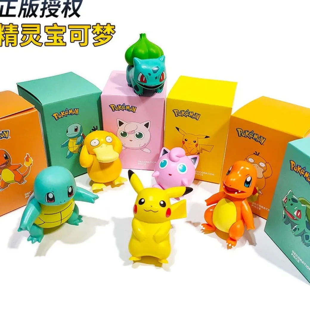 Pikachu/Bulbasaur/Charmander/Squirtle/Psyduck/Jigglypuff - Pokemon Statue / Car Trim - Official