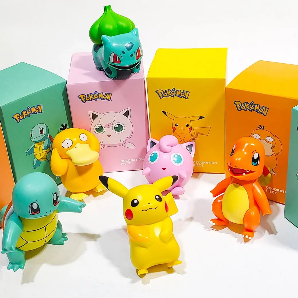 Pikachu/Bulbasaur/Charmander/Squirtle/Psyduck/Jigglypuff - Pokemon Statue / Car Trim - Official