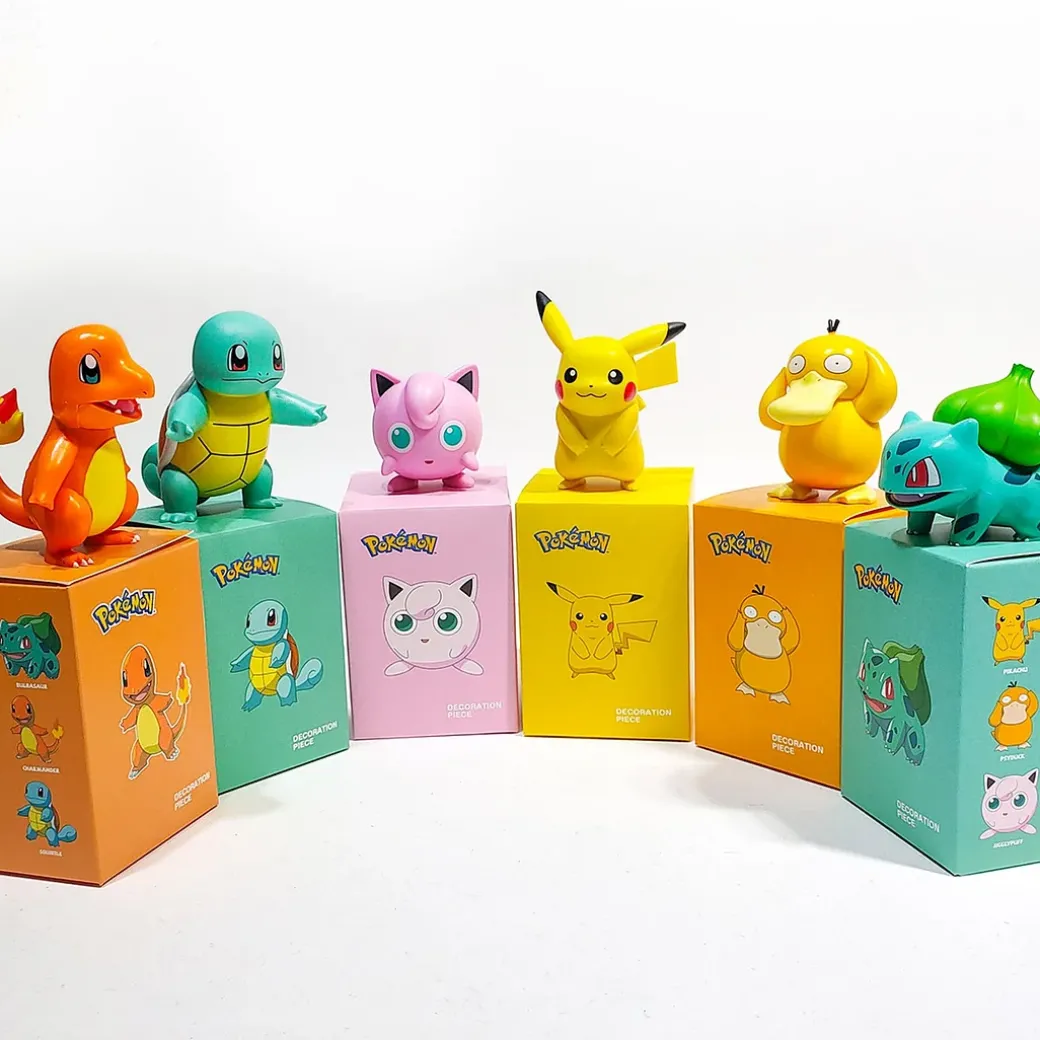 Pikachu/Bulbasaur/Charmander/Squirtle/Psyduck/Jigglypuff - Pokemon Statue / Car Trim - Official