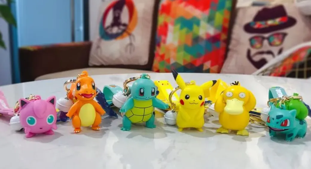 Pikachu/Bulbasaur/Charmander/Squirtle/Psyduck/Jigglypuff - Pokemon Key Chains - Official