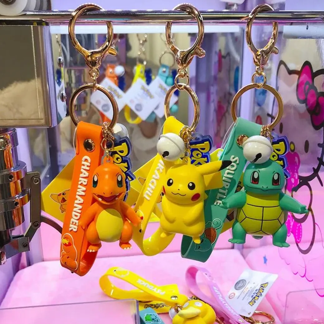 Pikachu/Bulbasaur/Charmander/Squirtle/Psyduck/Jigglypuff - Pokemon Key Chains - Official