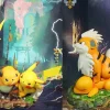 Pokemon Playing Series 005 Raichu Racing With Pikachu & 006 Growlithe Press Charmander - Pokemon Resin Statue - WASP Studios