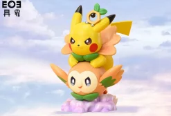 Pokemon Series Soaring Group Rowlet, Pikachu & Meltan - Pokemon Resin Statue - JuXiang Studios