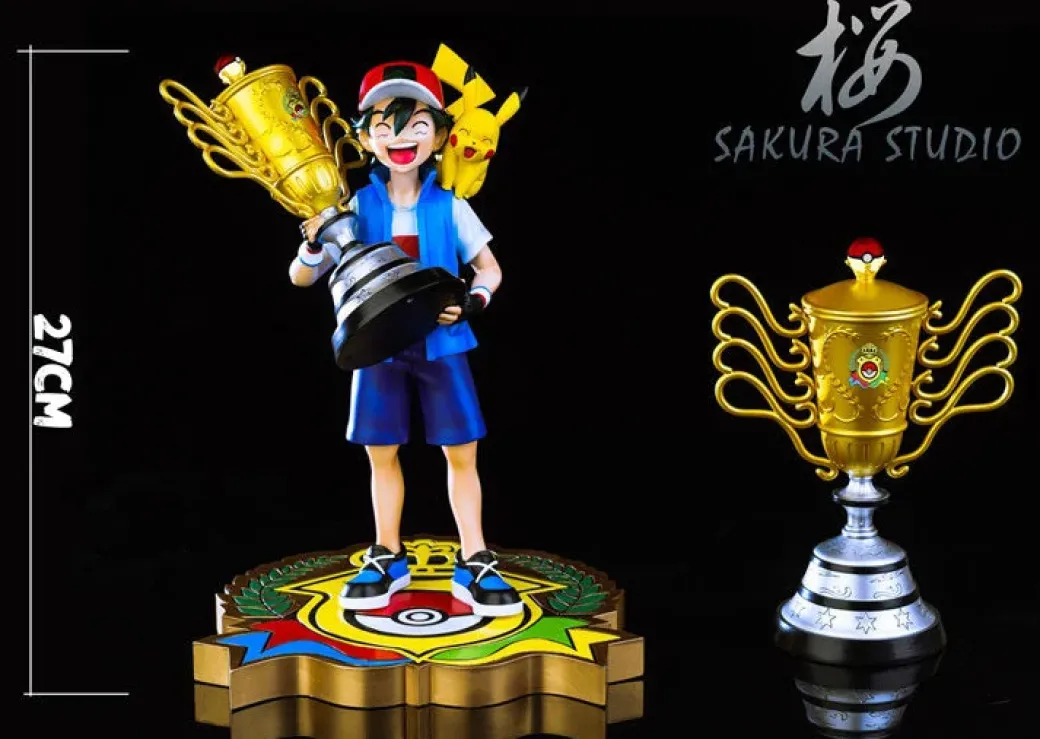 Pokemon World Champion Ash Ketchum - Pokemon Resin Statue - SAKURA Studio