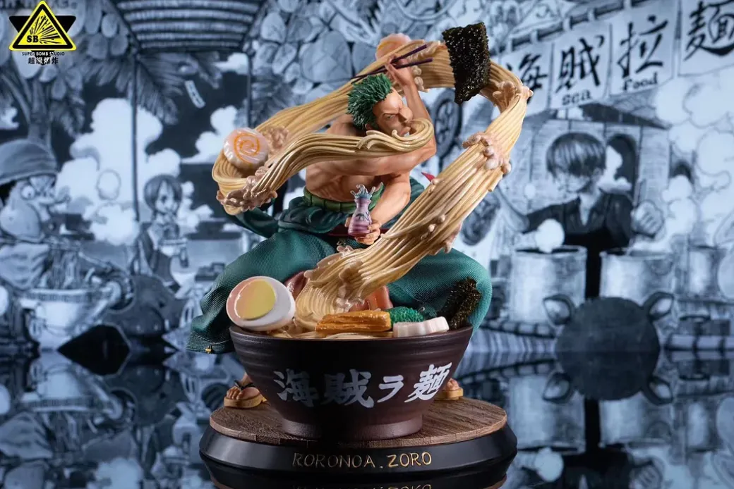 Pop Max Scale Eating noodles Roronoa Zoro & Sunny Doll - ONE PIECE Resin Statue - Super Bomb Studio