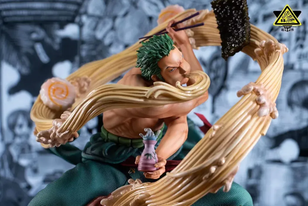Pop Max Scale Eating noodles Roronoa Zoro & Sunny Doll - ONE PIECE Resin Statue - Super Bomb Studio