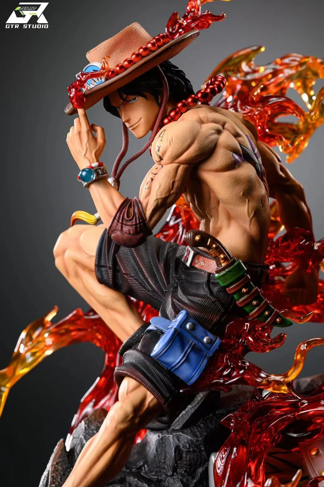 POP MAX Scale Whitebeard Pirates Portgas D. Ace with LED - ONE PIECE Resin Statue - GTR-Studio