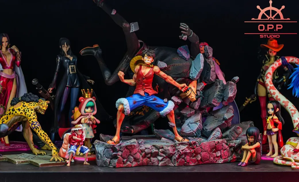 POP Scale Monkey D. Luffy Beating Blueno - ONE PIECE Resin Statue - OPPS Studios