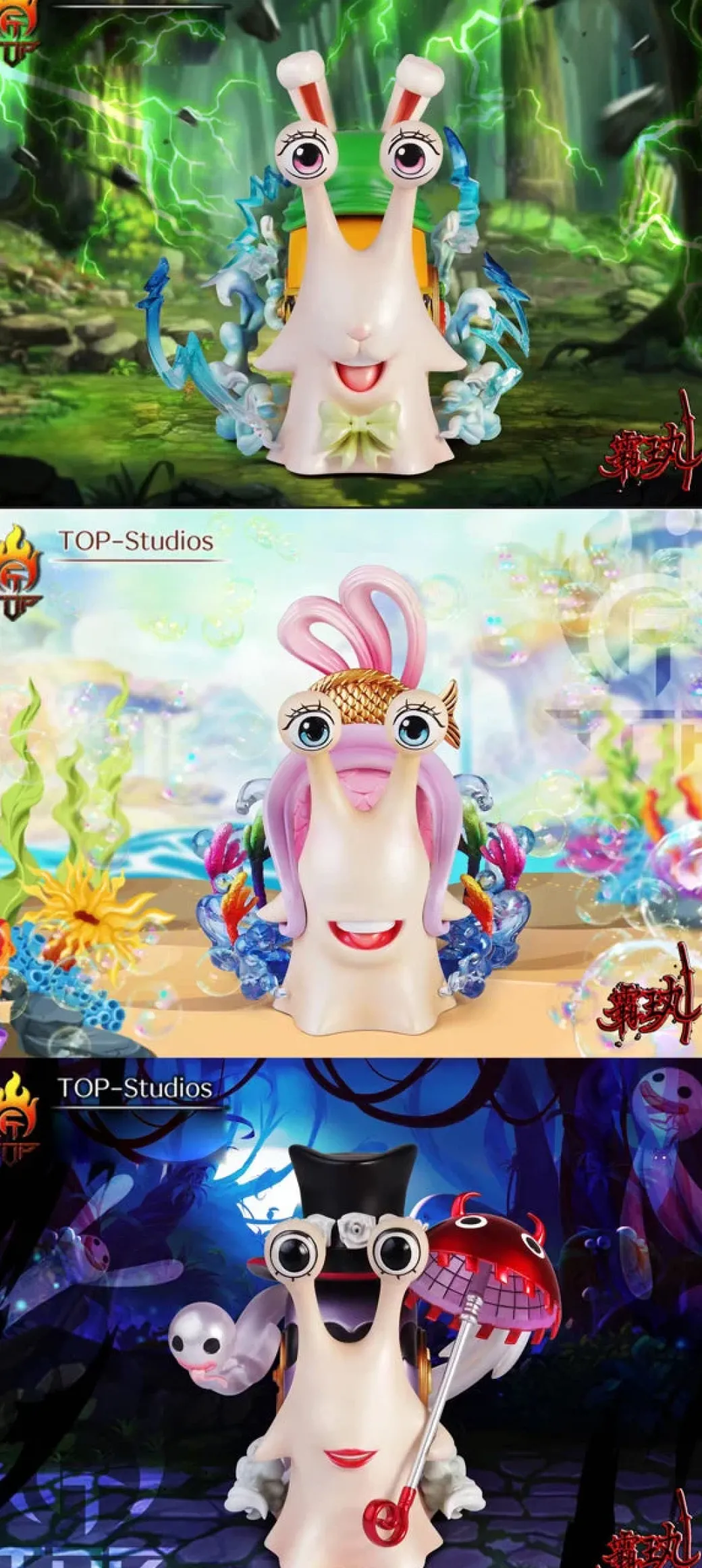 Princess Series DenDen Mushi of Carrot, Princess Shirahoshi & Perona - ONE PIECE Resin Statue - TOP-Studios