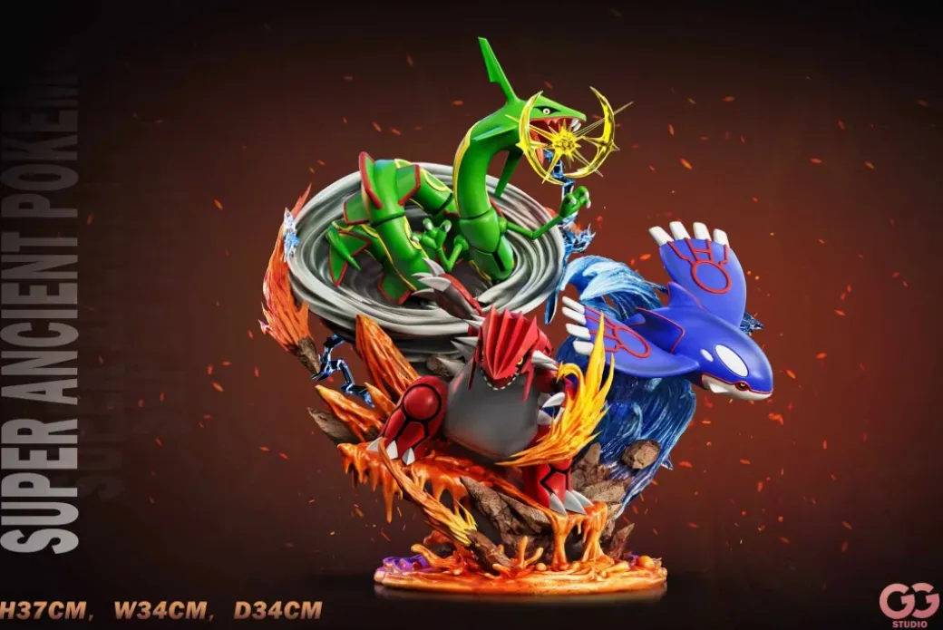 Rayquaza & Groudon & Kyogre with LED - Pokemon Resin Statue - GuGu Studio
