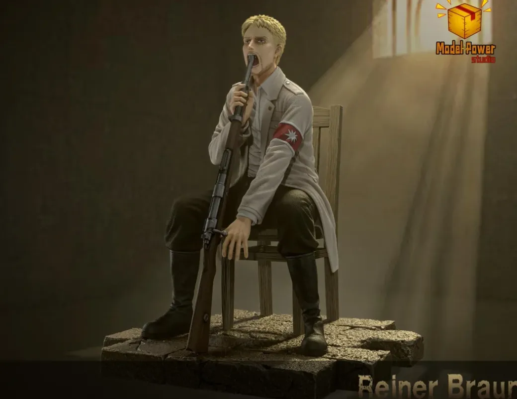 Reiner Braun Swallow Gun - Attack On Titan Resin Statue - Model Power Studio