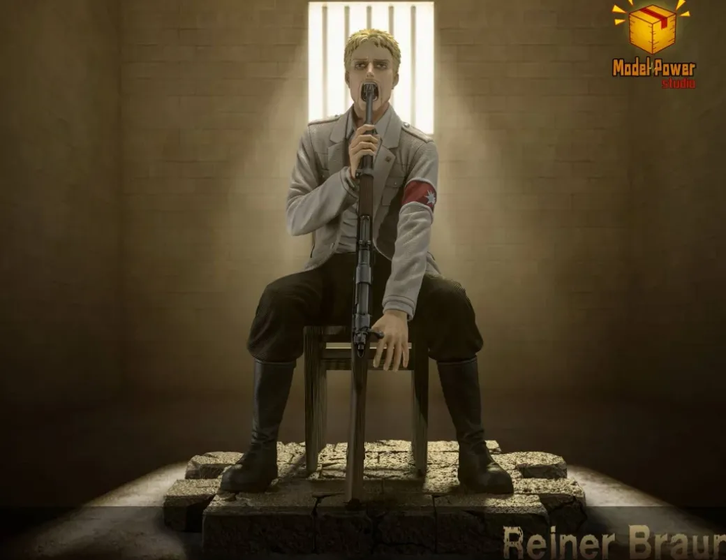 Reiner Braun Swallow Gun - Attack On Titan Resin Statue - Model Power Studio