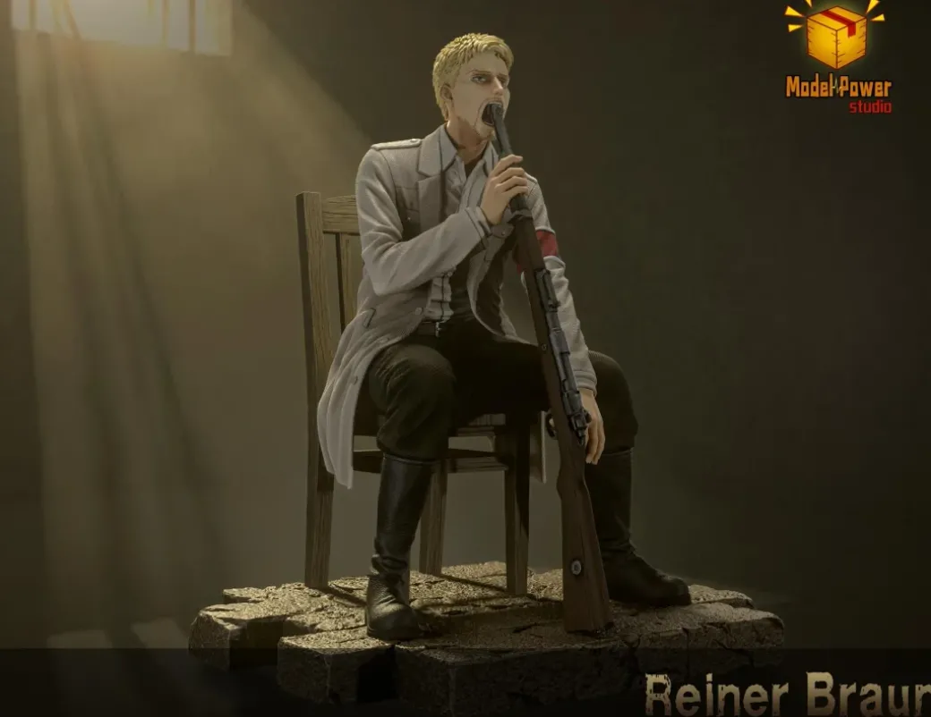 Reiner Braun Swallow Gun - Attack On Titan Resin Statue - Model Power Studio
