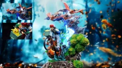 Riding Bike Ash Ketchum with LED - Pokemon Resin Statue - A.M. Sandsculpture Studios