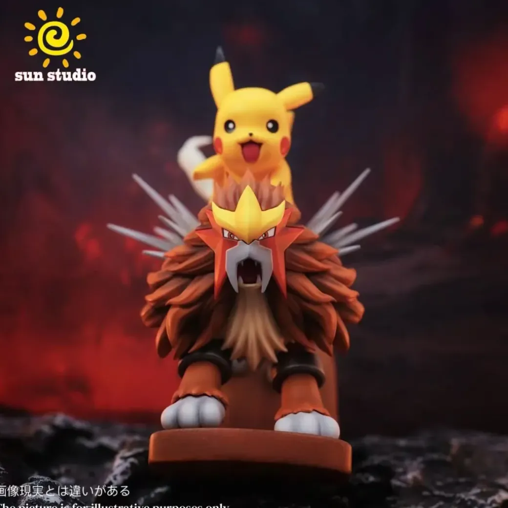 Rocking Horse Series Entei & Pikachu - Pokemon Resin Statue - sun Studio