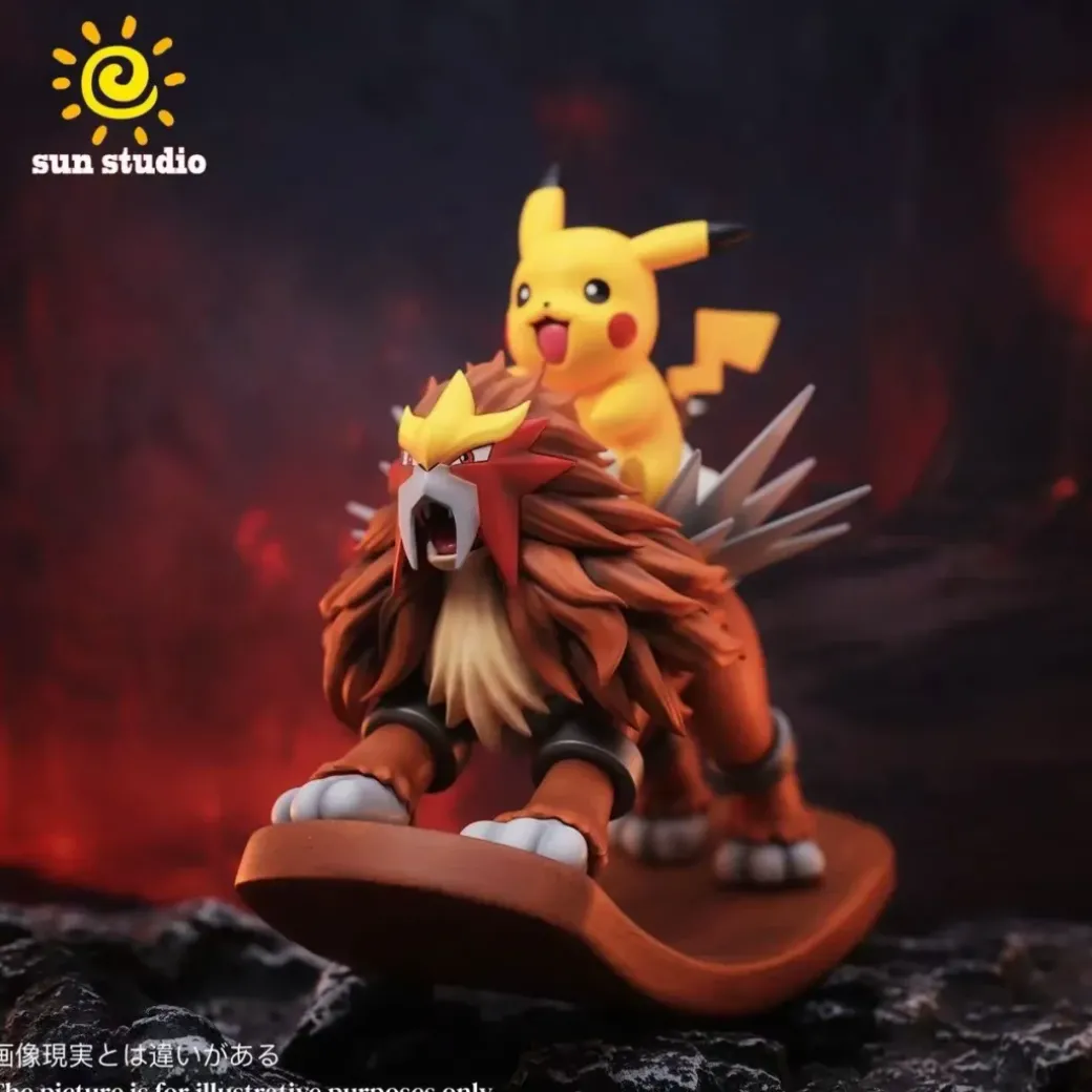 Rocking Horse Series Entei & Pikachu - Pokemon Resin Statue - sun Studio