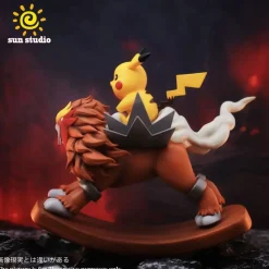 Rocking Horse Series Entei & Pikachu - Pokemon Resin Statue - sun Studio