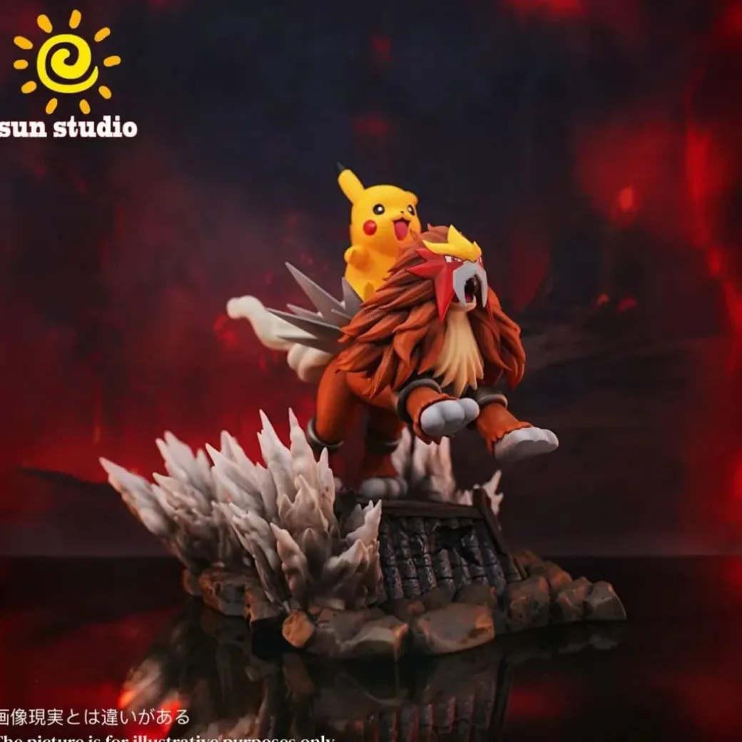 Rocking Horse Series Entei & Pikachu - Pokemon Resin Statue - sun Studio