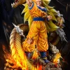 S+ & S- Scale Dragon Fist Super Saiyan 3 Son Goku with LED - Dragon Ball Resin Statue - Du-Studio