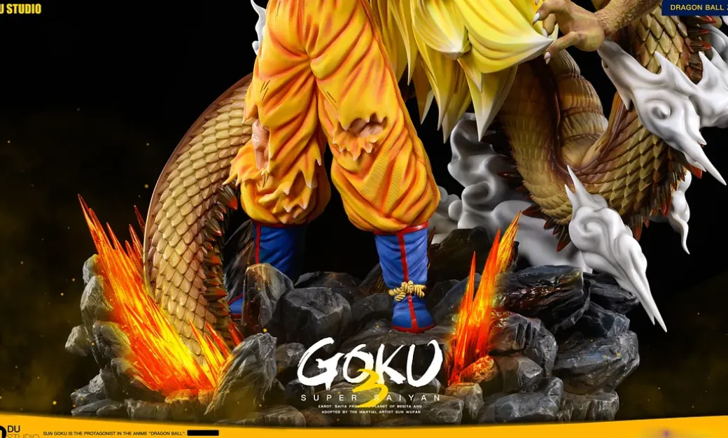 S+ & S- Scale Dragon Fist Super Saiyan 3 Son Goku with LED - Dragon Ball Resin Statue - Du-Studio
