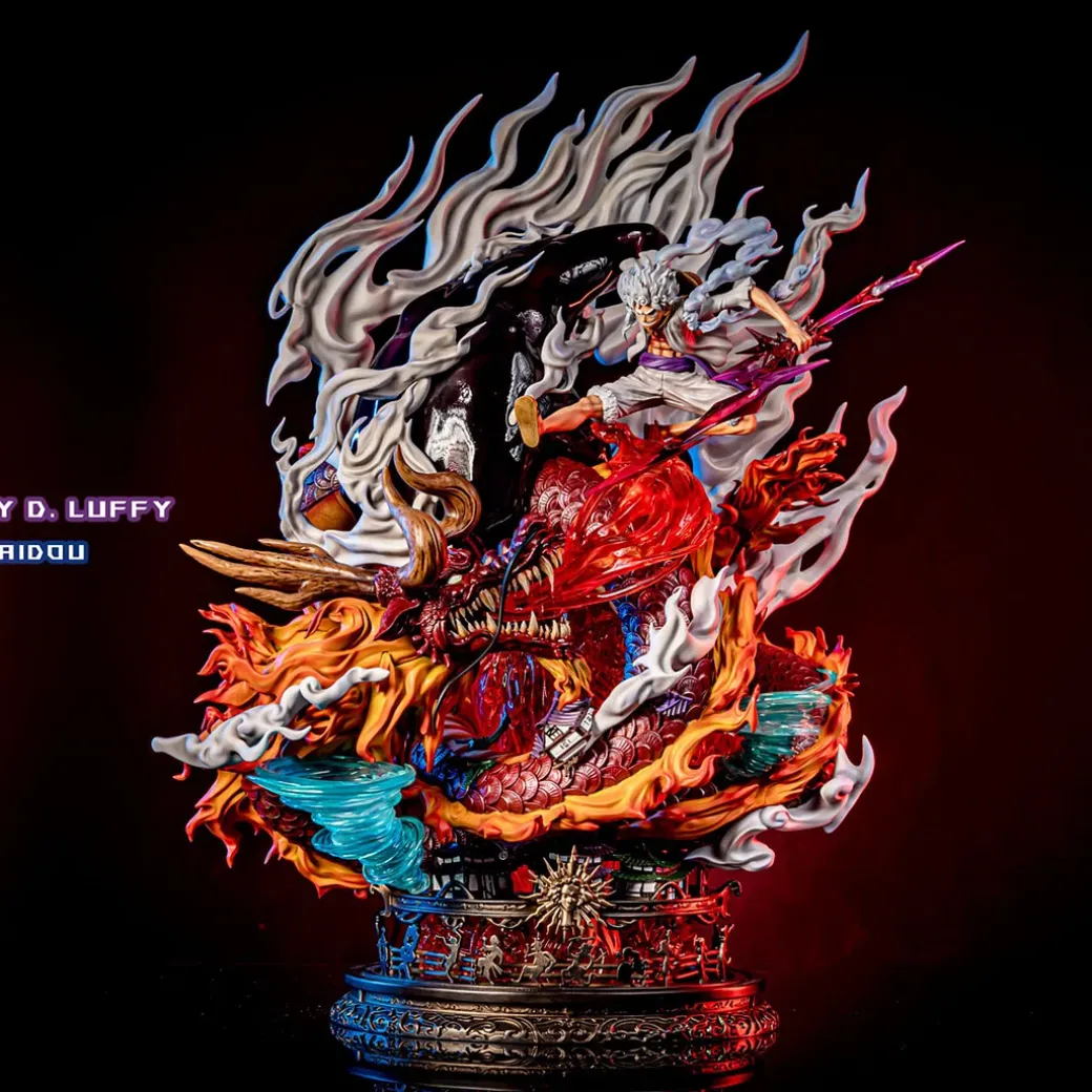 S- & S+ Scale Nika Monkey D. Luffy VS Beast Form Kaido with LED - ONE PIECE Resin Statue - DAYU Studios