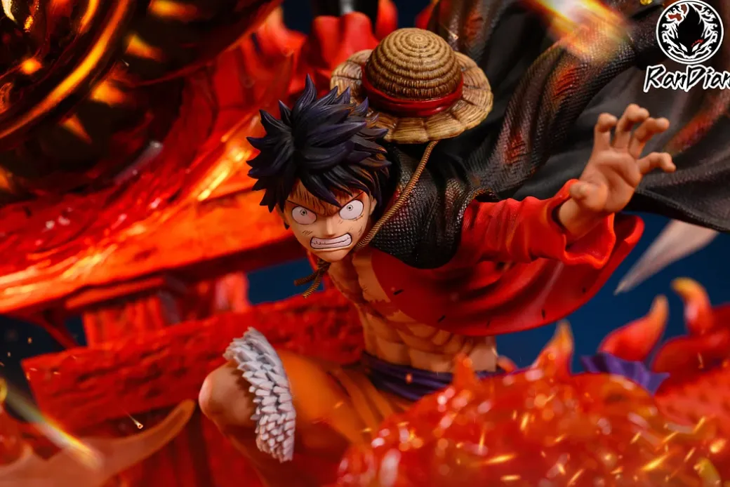 S Scale Monkey D. Luffy VS Kaen Daiko with LED - ONE PIECE Resin Statue - Burning Point Studio