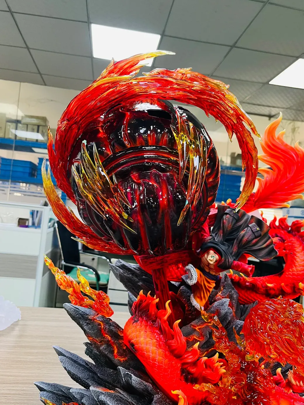 S Scale Monkey D. Luffy VS Kaen Daiko with LED - ONE PIECE Resin Statue - Burning Point Studio