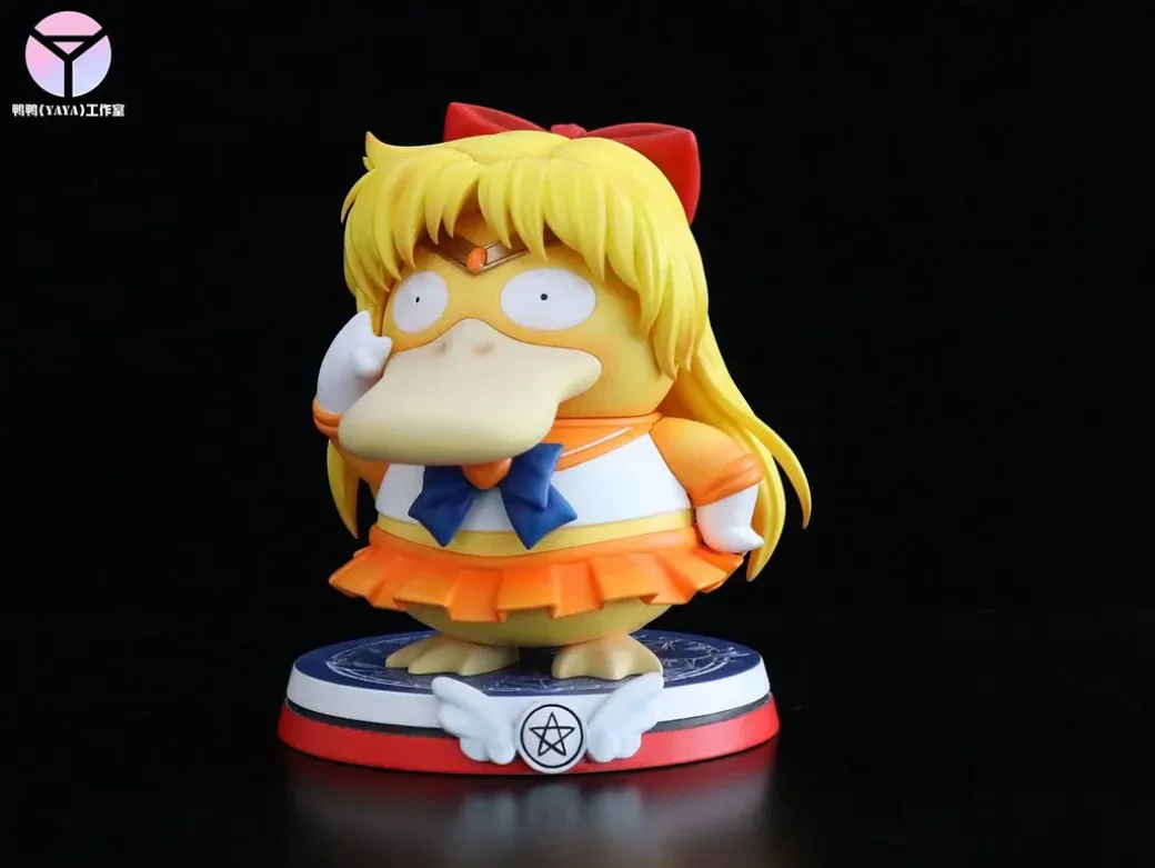 Sailor Venus Cosplay Psyduck - Sailor Moon Pokemon Resin Statue - YAYA Studios