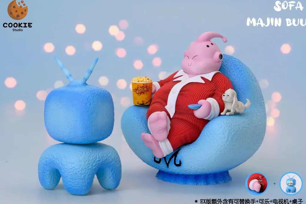 SD Scale Majin Buu On The Sofa - Dragon Ball Resin Statue - Cookie Studios