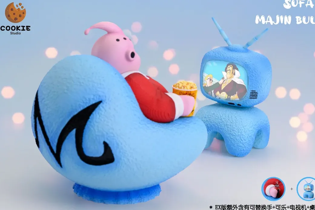 SD Scale Majin Buu On The Sofa - Dragon Ball Resin Statue - Cookie Studios