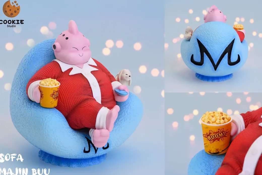 SD Scale Majin Buu On The Sofa - Dragon Ball Resin Statue - Cookie Studios