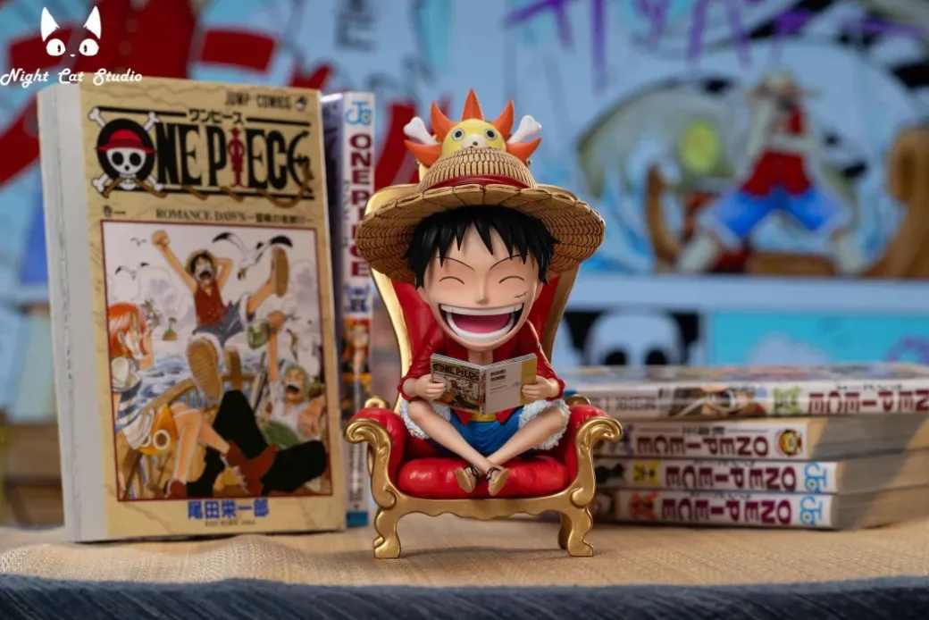 SD Scale Reading Comic Monkey D. Luffy - ONE PIECE Resin Statue - Night Cat Studio